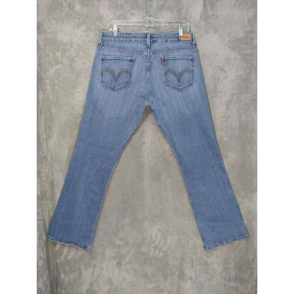Levis 524 Jeans Womens 15 Blue Denim Too Superlow Bootcut Cowgirl Western Boho - Picture 2 of 9